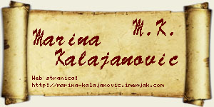 Marina Kalajanović vizit kartica